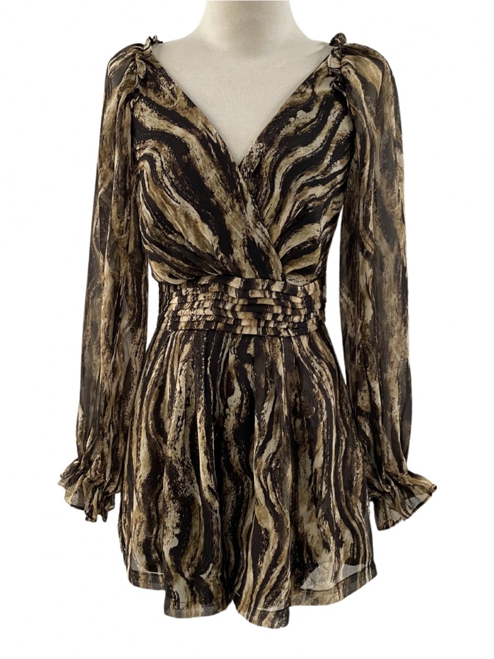 Reset by Jane- Nora Animal Print Long-Sleeve Romper